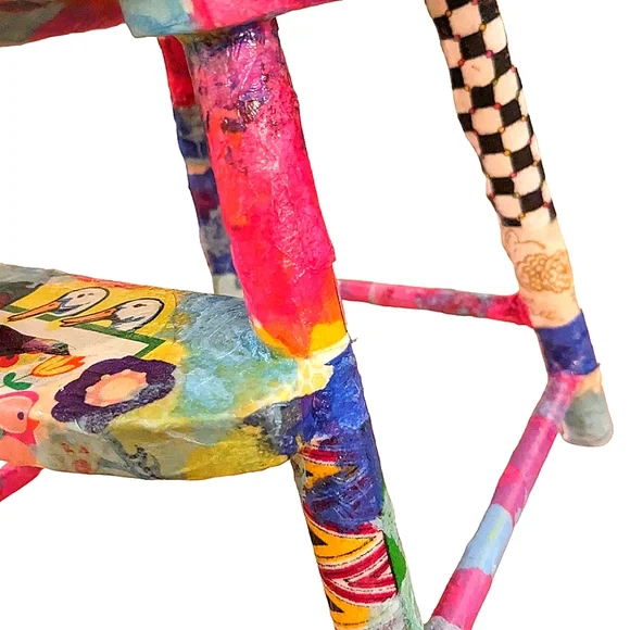 OOAK Handcrafted wood highchair. Signed original one of a kind art - Picture 10 of 16